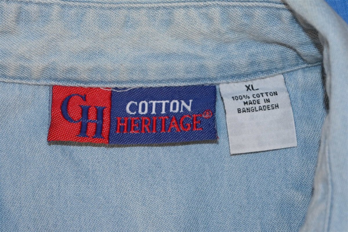 90s Jamin Leather Chambray Cut Button Down Shirt Extra Large product image 5