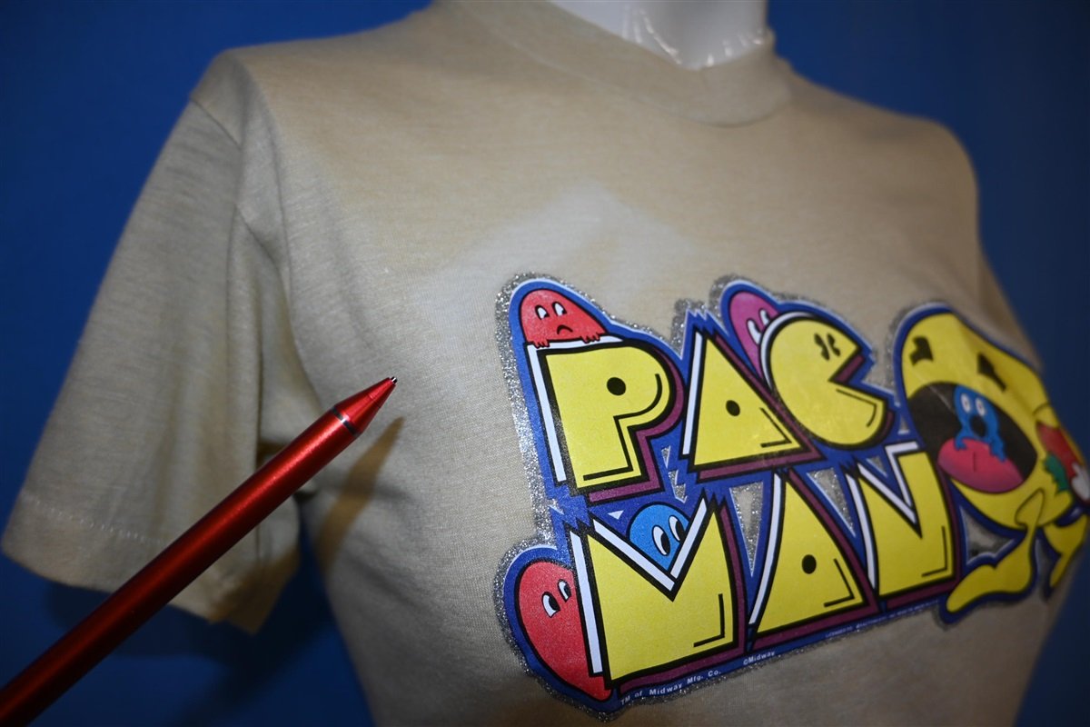 80s Pac-Man Arcade Game Glitter Iron On t-shirt Youth Large product image 5