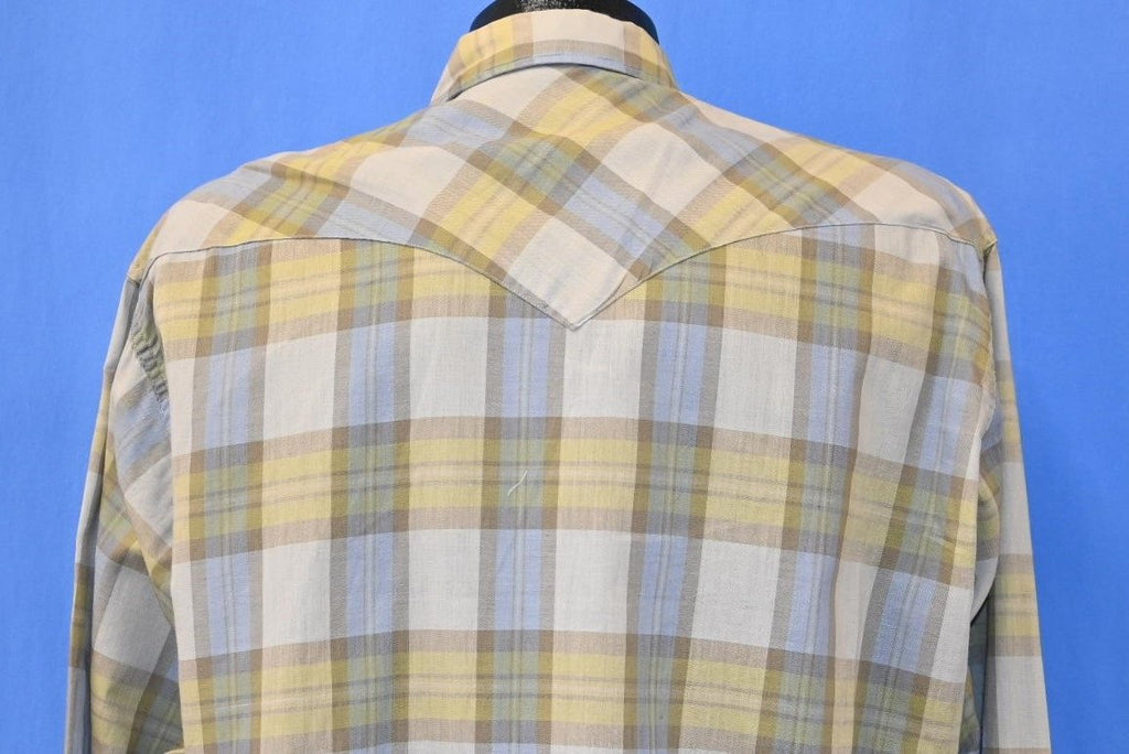 60s H Bar C Check Plaid Pearl Snap Cowboy Shirt Extra Large product image 3