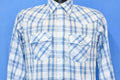 80s Levi's Blue Plaid Pearl Snap Western Shirt Youth Extra product image 1
