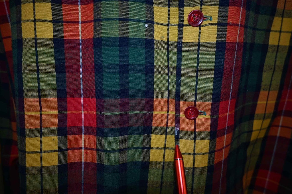 50s Roos Bros Plaid Loop Collar Button Down Shirt Large product image 4