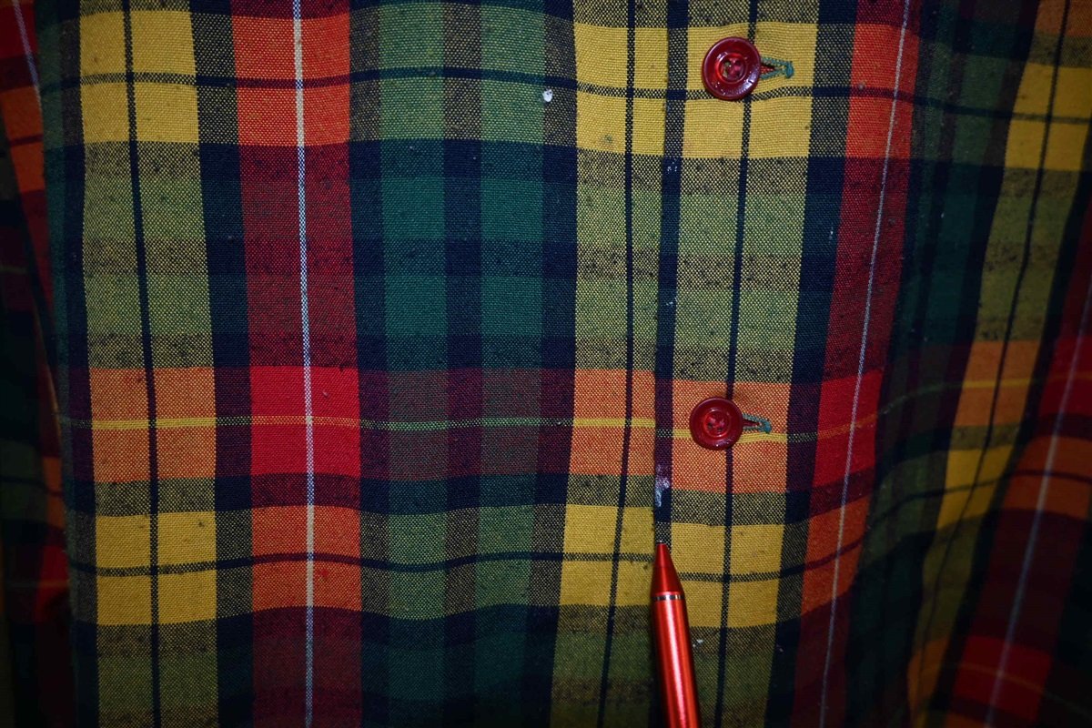 50s Roos Bros Plaid Loop Collar Button Down Shirt Large product image 4