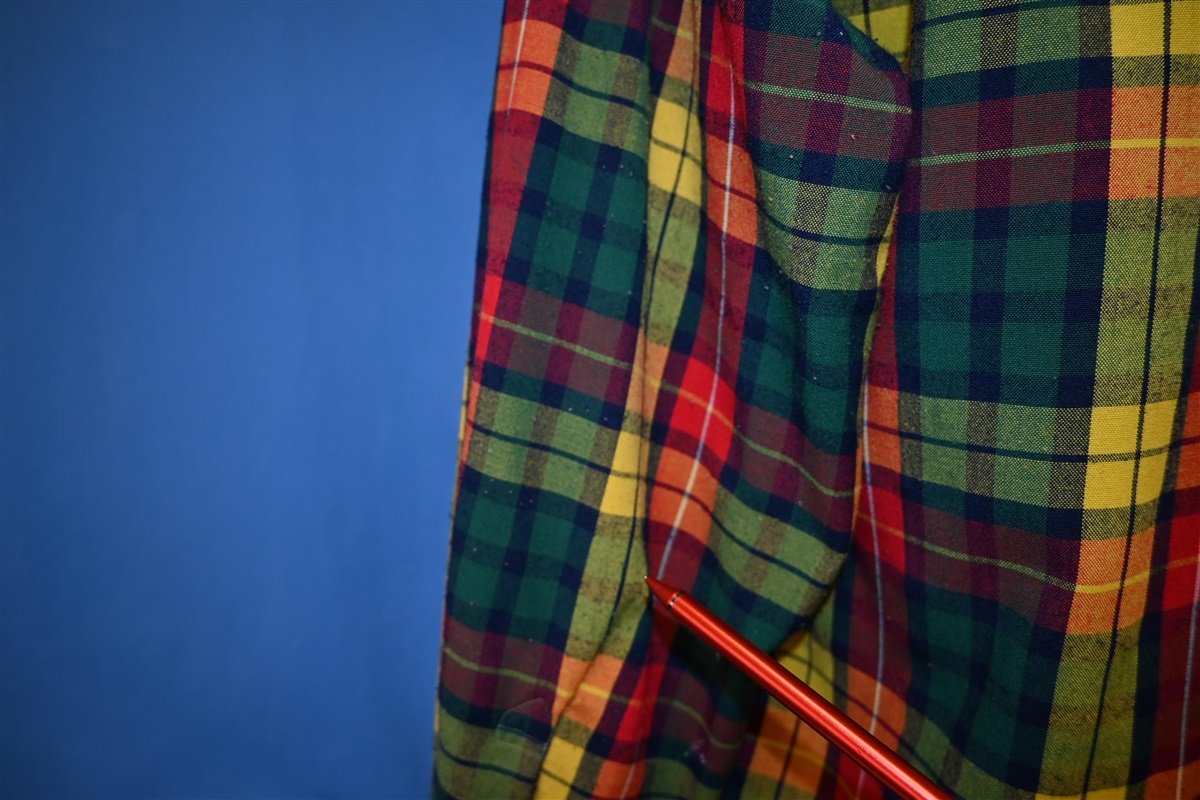 50s Roos Bros Plaid Loop Collar Button Down Shirt Large product image 5