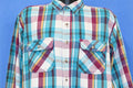 80s Mighty Mac Teal Plaid Flannel Button Down Shirt Extra product image 1