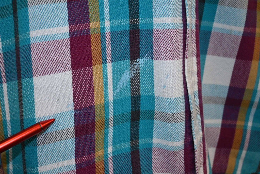 80s Mighty Mac Teal Plaid Flannel Button Down Shirt Extra product image 3