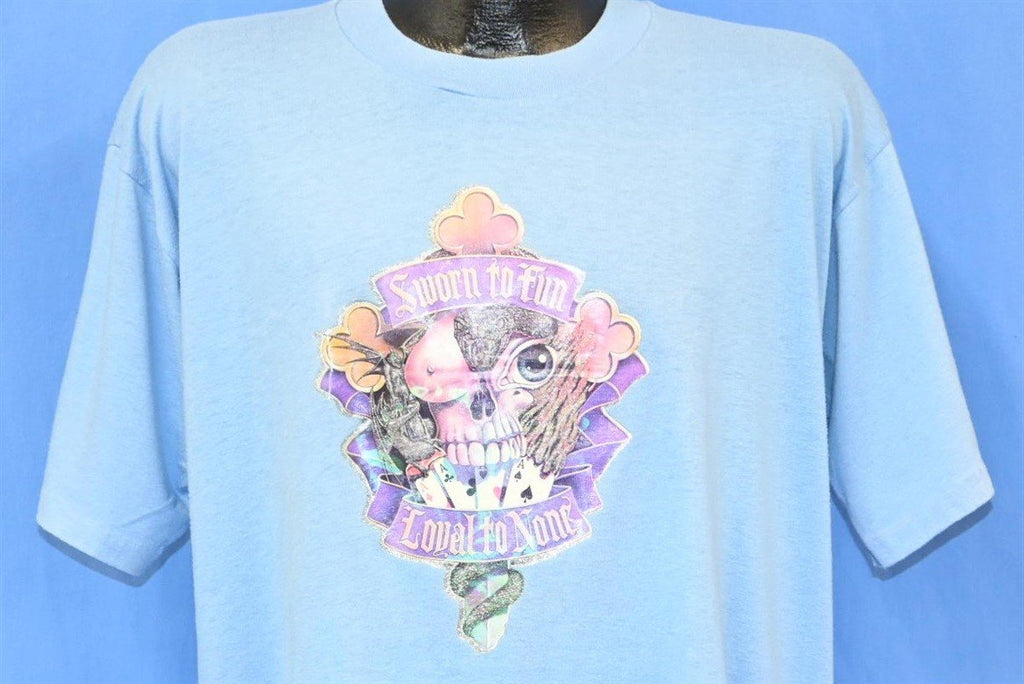80s Sworn To Fun Loyal To None Iron On Skull t-shirt Extra product image 1