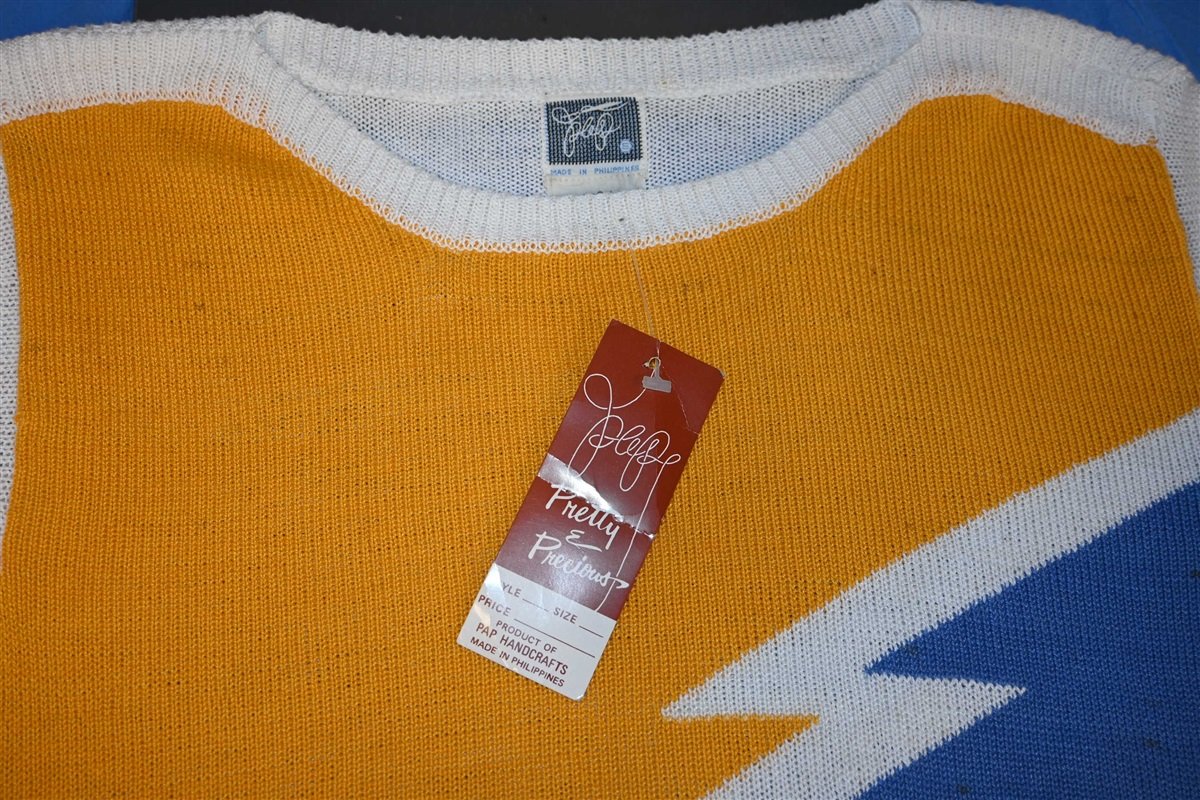 80s PAP Lightning Bolt Deadstock Sweater Women's Extra Small