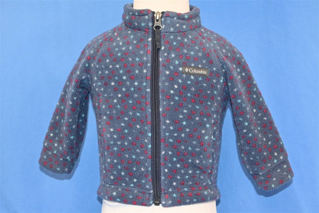 Y2K Columbia Polka Dot Zip Up Fleece Jacket Baby 3-6 Months product image 1