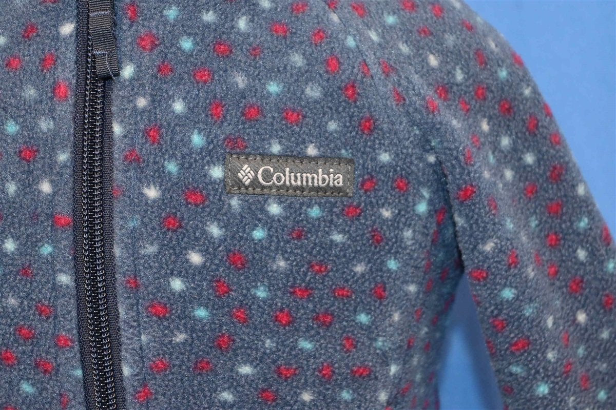 Y2K Columbia Polka Dot Zip Up Fleece Jacket Baby 3-6 Months product image 2