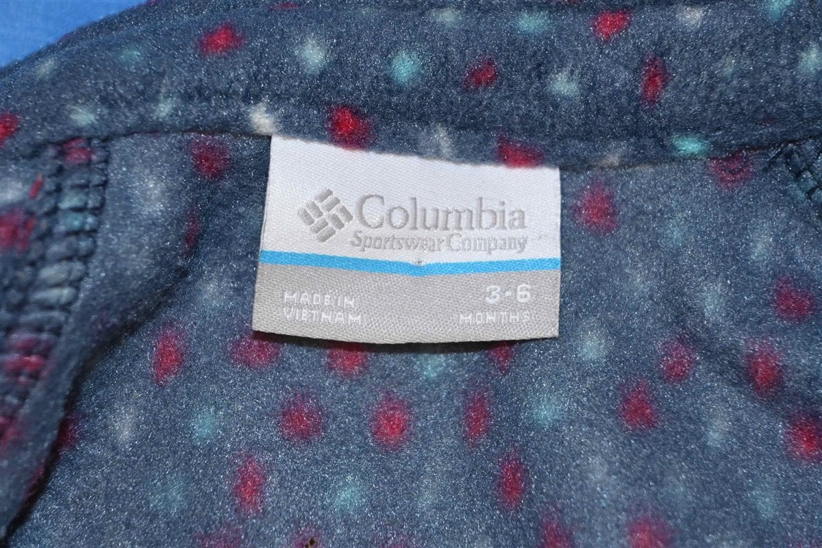 Y2K Columbia Polka Dot Zip Up Fleece Jacket Baby 3-6 Months product image 3