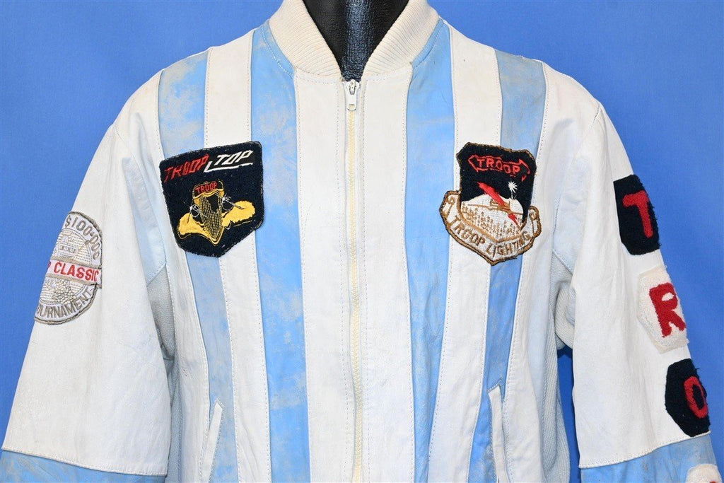 80s World of Troop Alpha Fraternity Hip Hop Leather Jacket product image 2