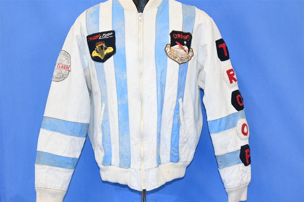 80s World of Troop Alpha Fraternity Hip Hop Leather Jacket product image 3