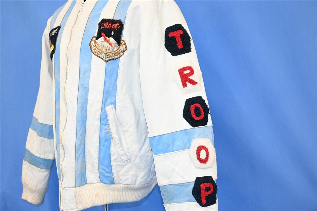 80s World of Troop Alpha Fraternity Hip Hop Leather Jacket product image 4