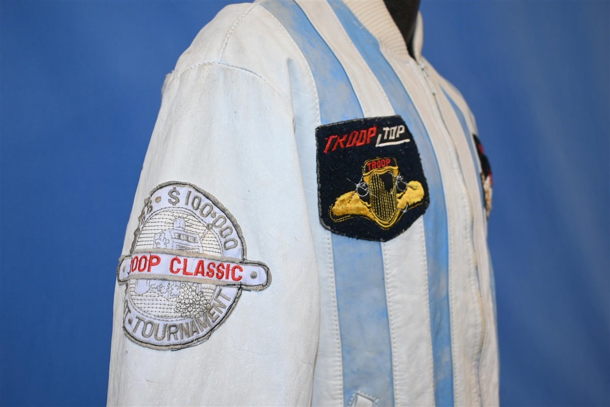 80s World of Troop Alpha Fraternity Hip Hop Leather Jacket product image 5