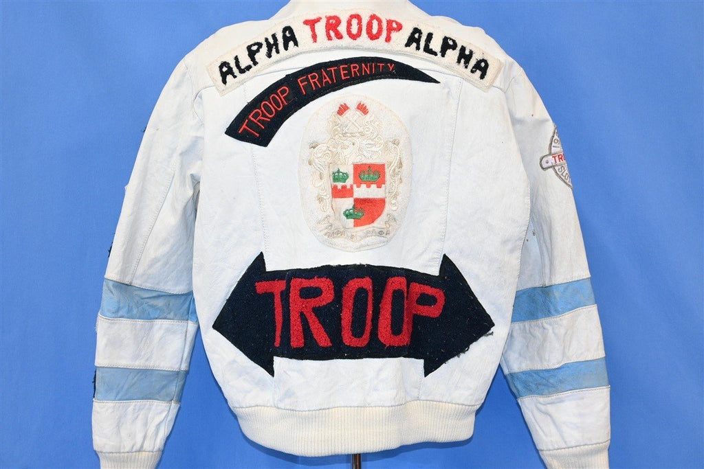 80s World of Troop Alpha Fraternity Hip Hop Leather Jacket product image 1