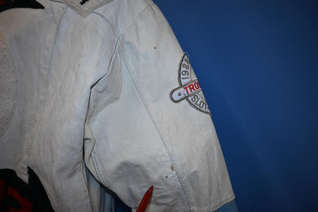 80s World of Troop Alpha Fraternity Hip Hop Leather Jacket product image 6