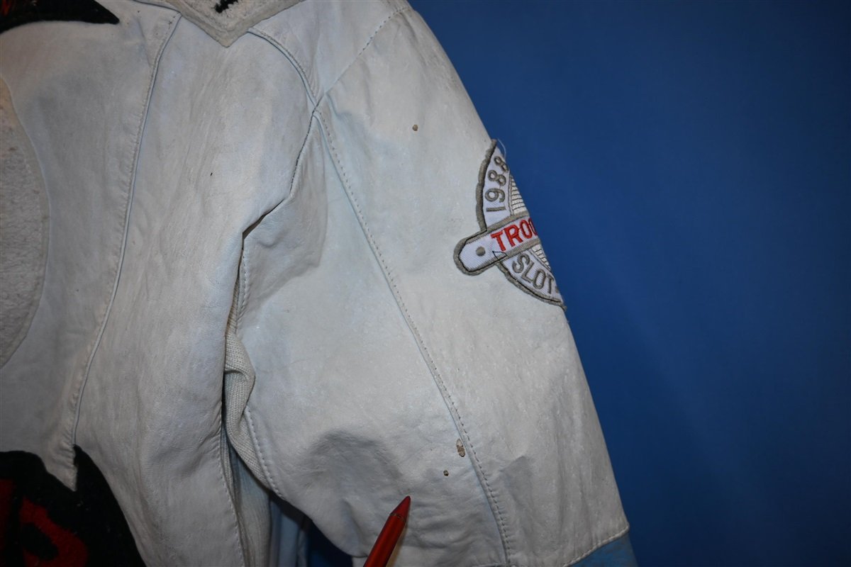 80s World of Troop Alpha Fraternity Hip Hop Leather Jacket product image 6
