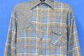 70s Kmart Gray Blue Plaid Wool Hunting Button Down Shirt product image 1