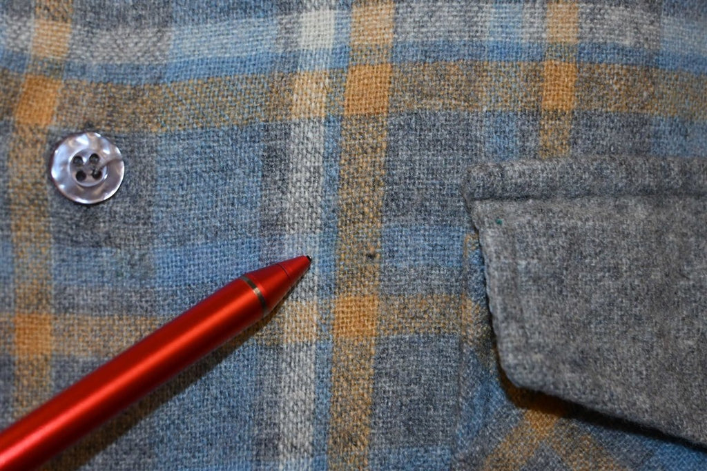 70s Kmart Gray Blue Plaid Wool Hunting Button Down Shirt product image 4