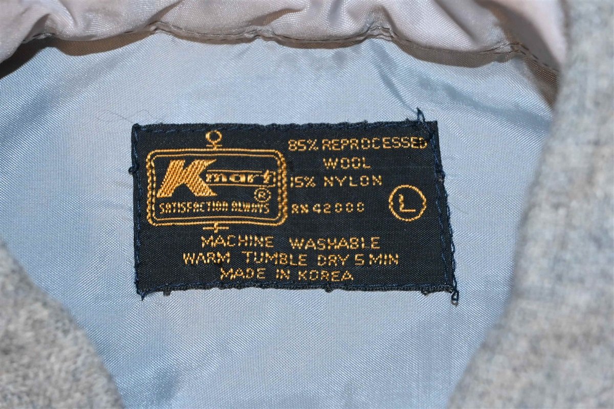 70s Kmart Gray Blue Plaid Wool Hunting Button Down Shirt product image 5