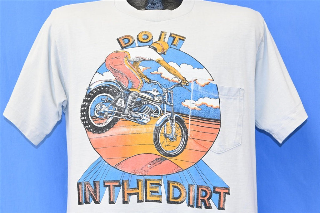 70s Do It In the Dirt Motocross Biking Pocket t-shirt Large product image 1