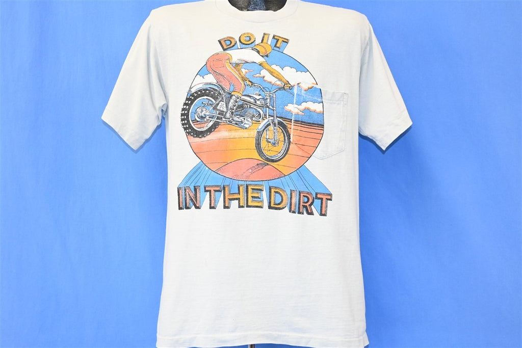 70s Do It In the Dirt Motocross Biking Pocket t-shirt Large product image 2