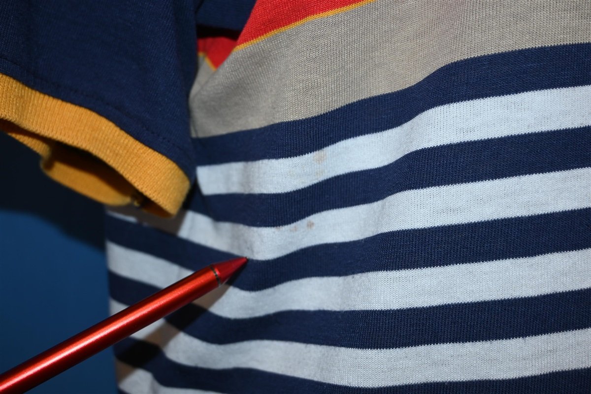 80s Jantzen Blue Striped Henley Ringer t-shirt Women's Large product image 4