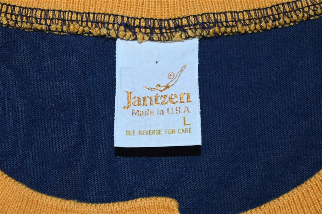 80s Jantzen Blue Striped Henley Ringer t-shirt Women's Large product image 5