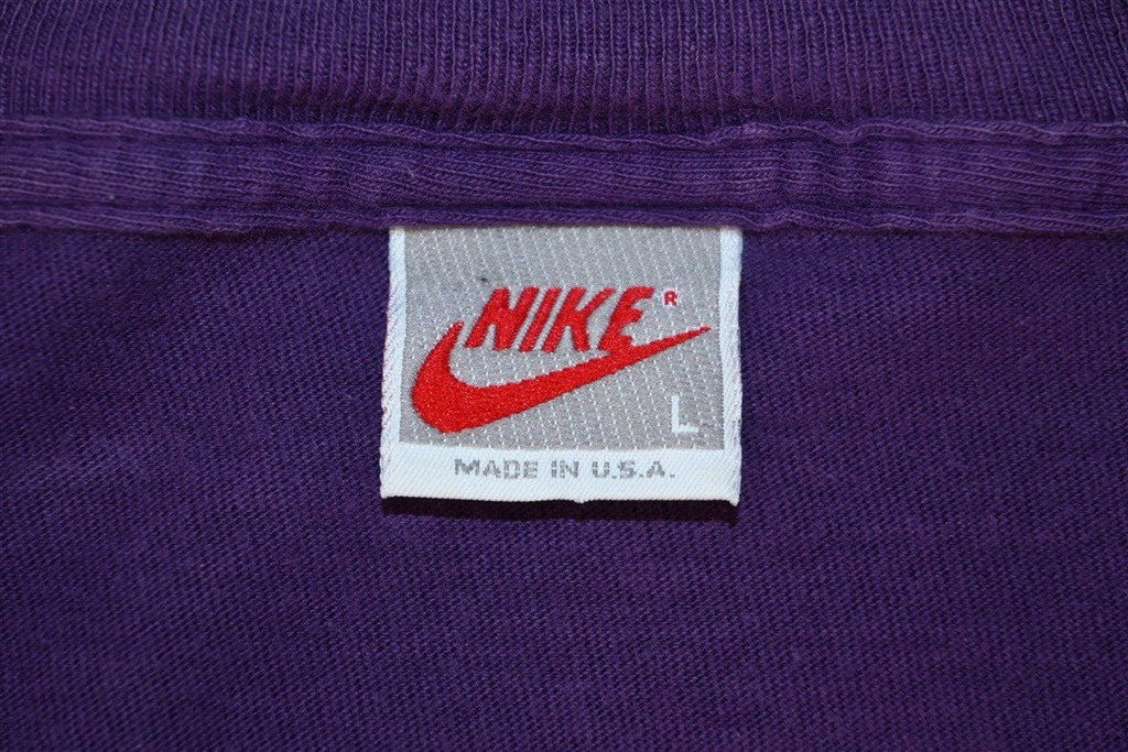 90s Nike Swoosh Logo Purple Basketball t-shirt Large product image 4