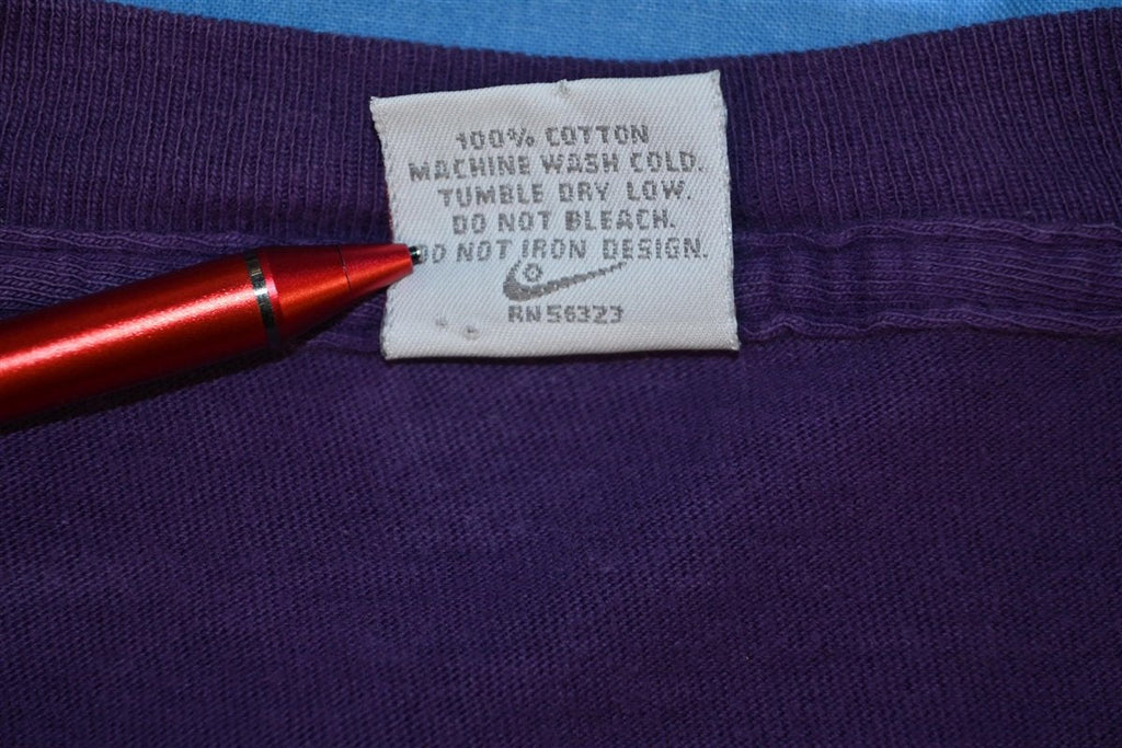 90s Nike Swoosh Logo Purple Basketball t-shirt Large product image 5