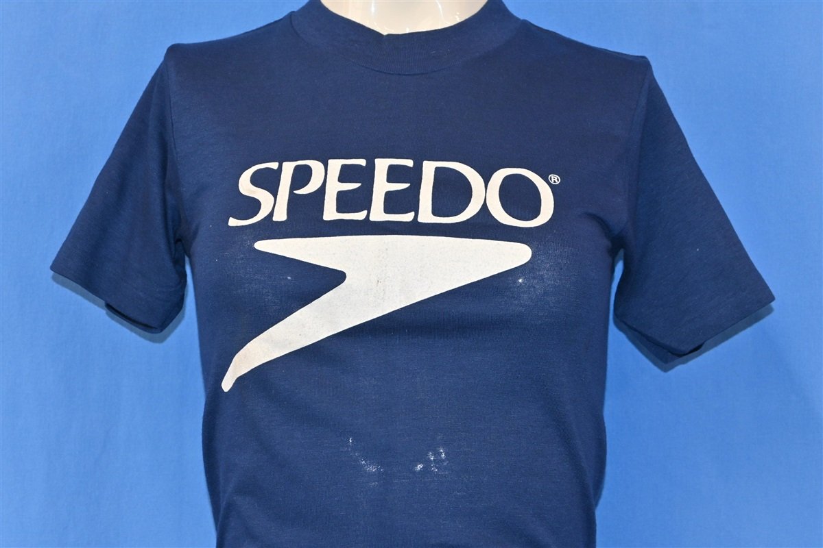 80s Speedo Logo Swimwear Brand Navy Blue t-shirt Extra Small product image 1
