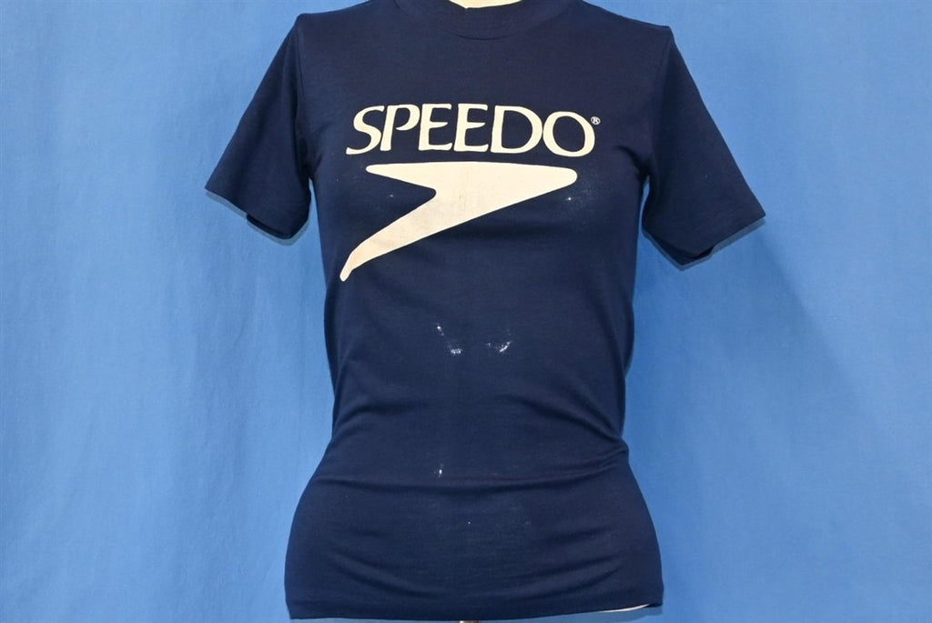 80s Speedo Logo Swimwear Brand Navy Blue t-shirt Extra Small product image 2