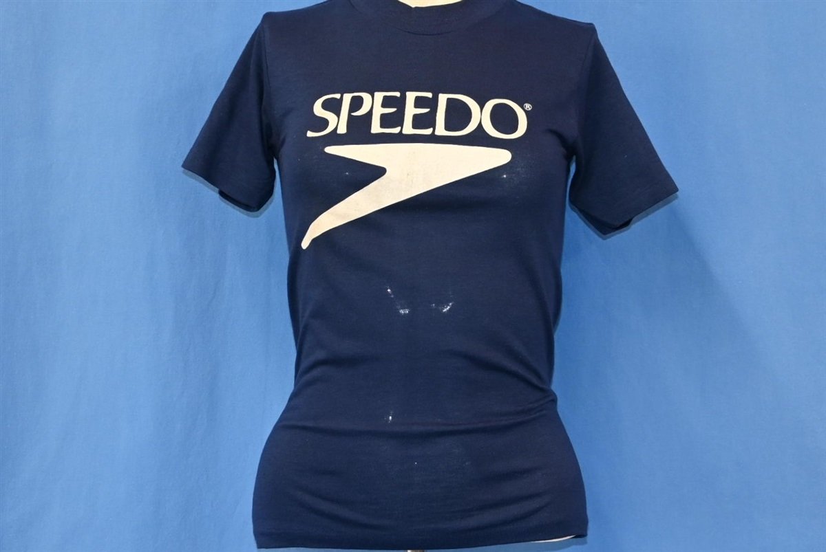 80s Speedo Logo Swimwear Brand Navy Blue t-shirt Extra Small product image 2