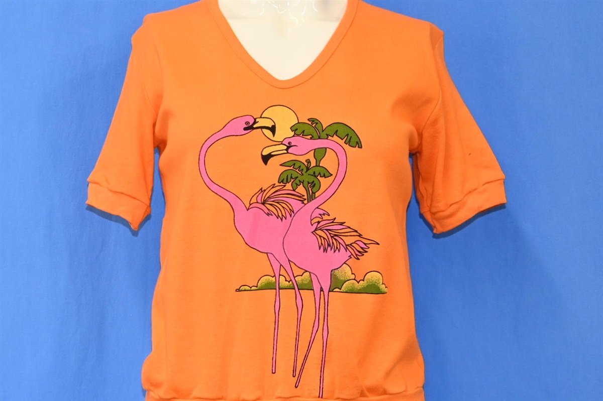 80s Flamingo Tropical Sunset Deadstock t-shirt Women's Small product image 1