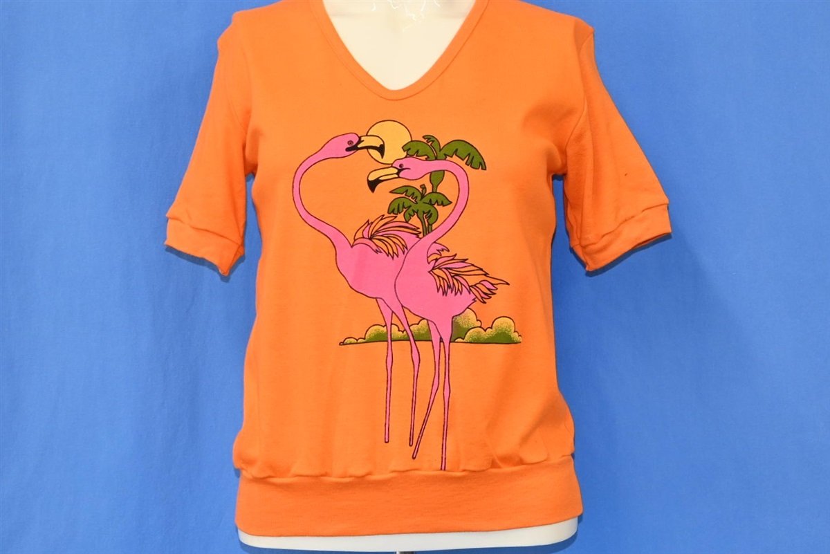 80s Flamingo Tropical Sunset Deadstock t-shirt Women's Small product image 2