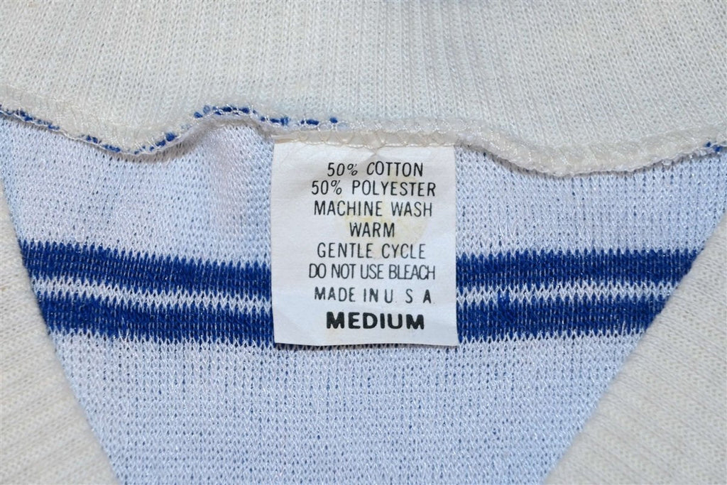 80s Terry Cloth Blue White Striped Deadstock t-shirt Medium product image 4