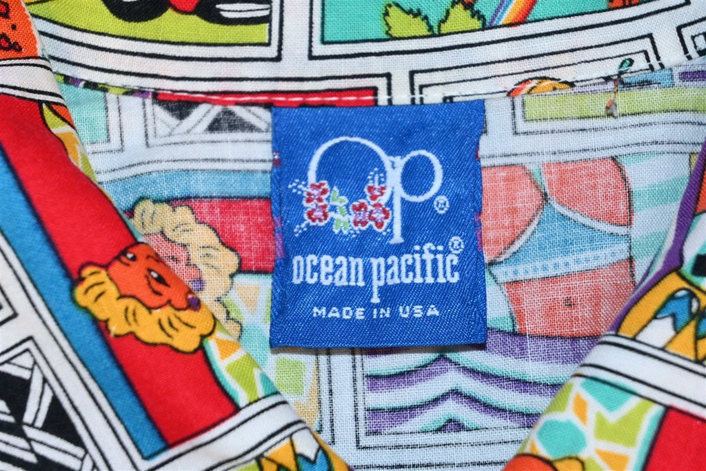 80s Ocean Pacific OP Rock N Roll Surf Button Down Shirt product image 5