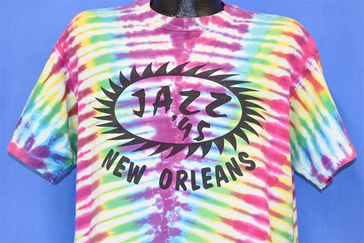 90s Jazz '95 New Orleans Rainbow Tie Dye t-shirt Large product image 1