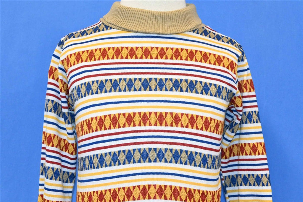 70s Health-Tex Turtleneck Geometric Striped t-shirt Youth product image 1