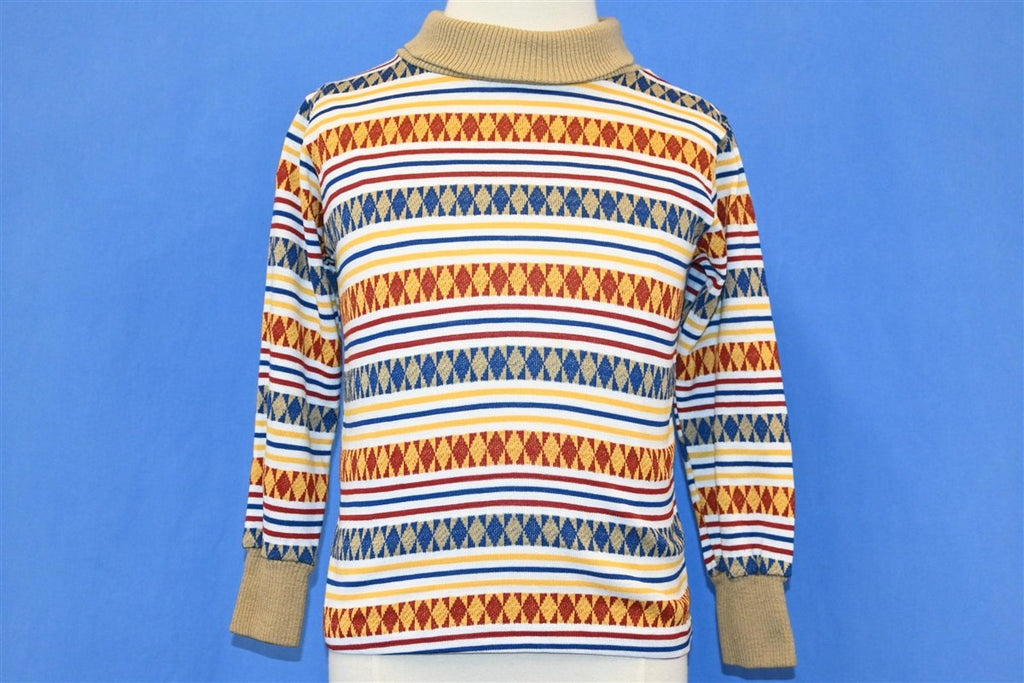 70s Health-Tex Turtleneck Geometric Striped t-shirt Youth product image 2