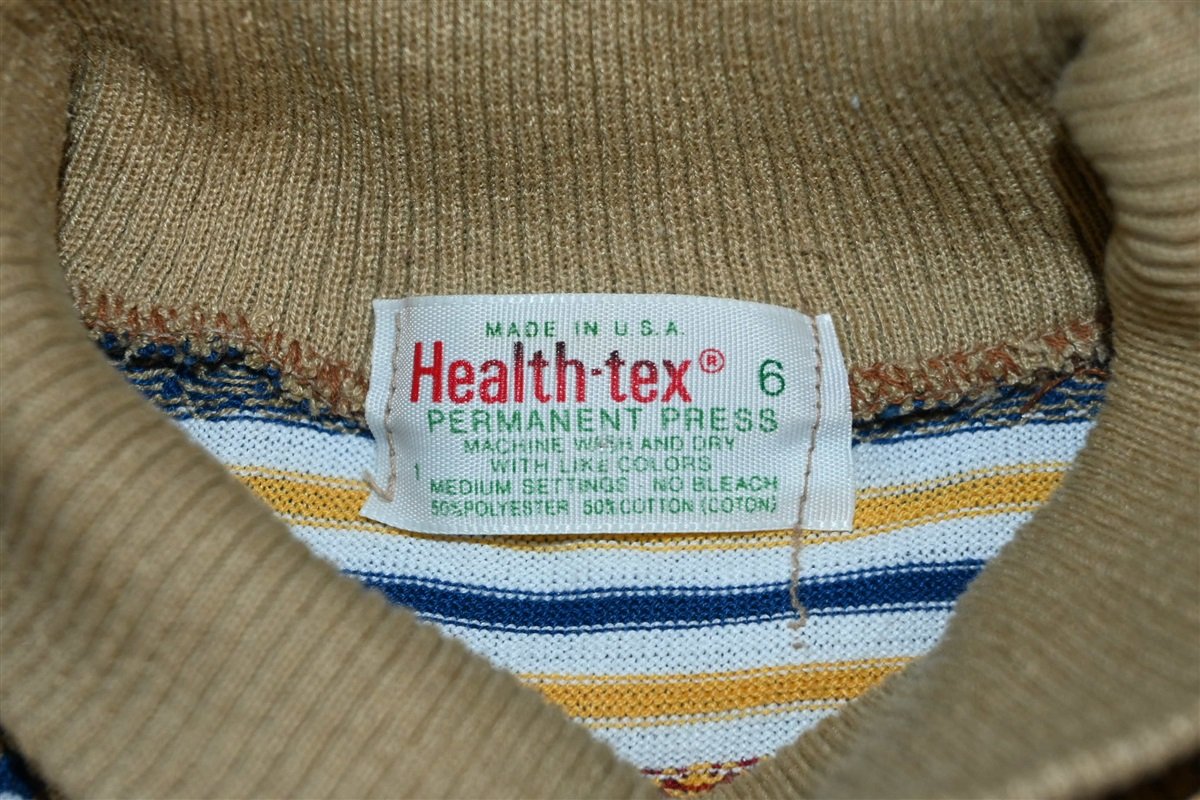70s Health-Tex Turtleneck Geometric Striped t-shirt Youth product image 5