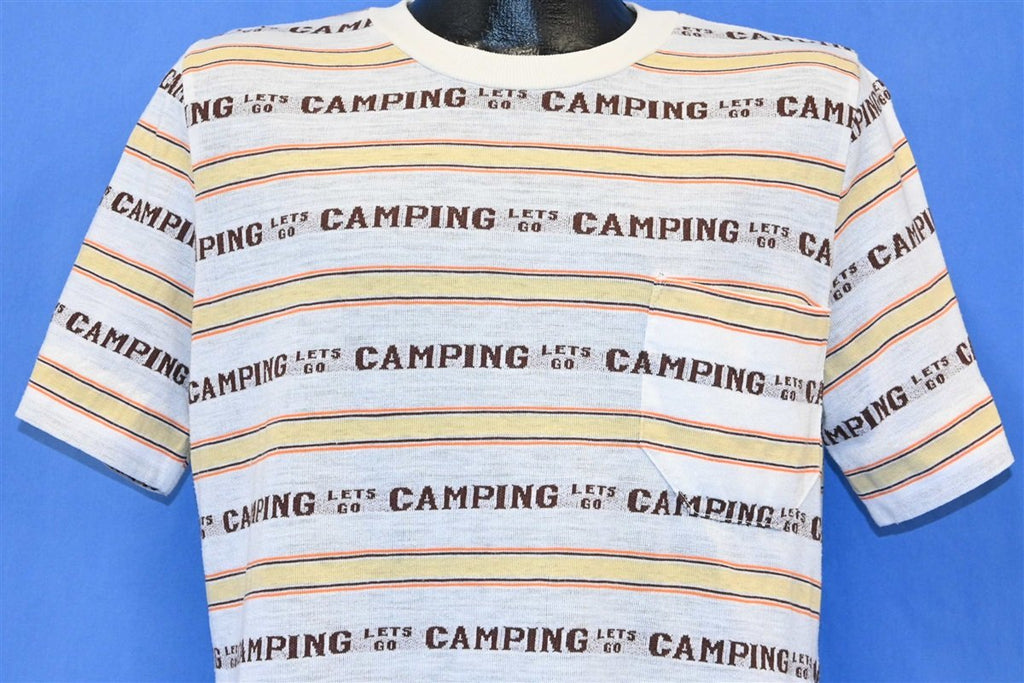 70s Let's Go Camping Stripe All Over Print Pocket t-shirt product image 1