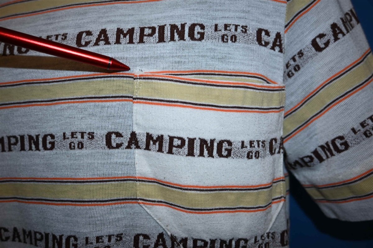 70s Let's Go Camping Stripe All Over Print Pocket t-shirt product image 3