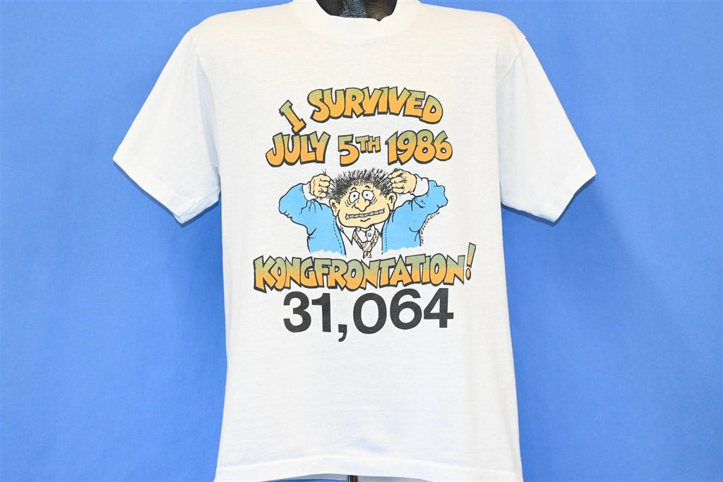 80s I Survived July 5th 1986 Kongfrontation! t-shirt Large product image 2
