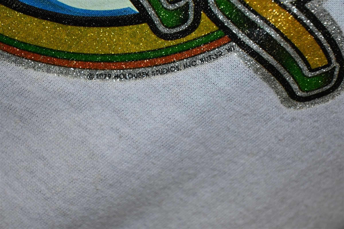 70s Soccer Ball Glitter Iron On Raglan t-shirt Small product image 3