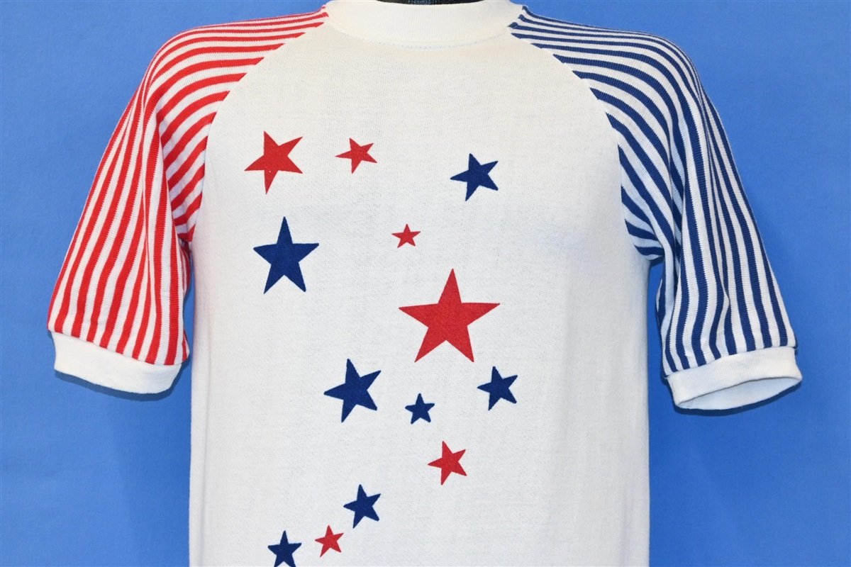 60s Stars And Stripes USA Raglan Short Sleeve Sweatshirt product image 1