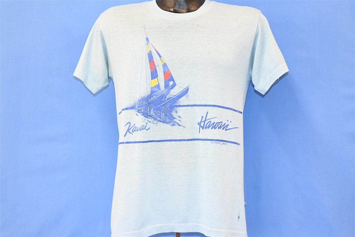 80s Kauai Hawaii Sailboat Island Soft Blue t-shirt Medium product image 2