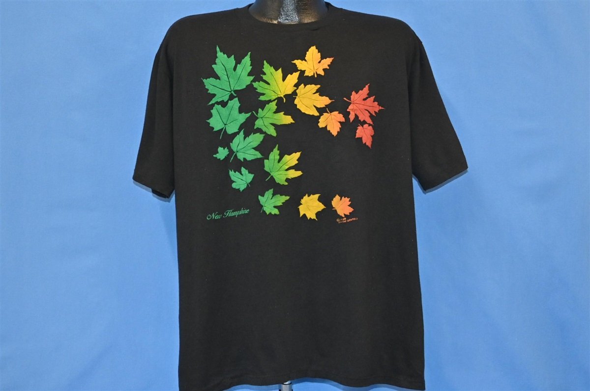 80s New Hampshire Autumn Leaves Puffy Paint t-shirt Extra product image 2