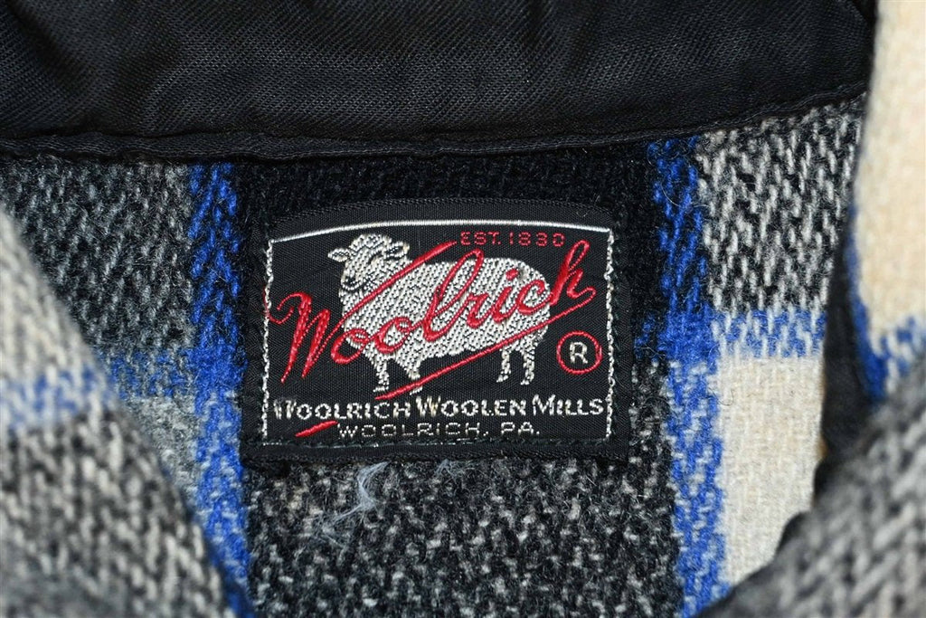 70s Woolrich Gray Shadow Plaid Wool Shirt Jacket Large product image 6