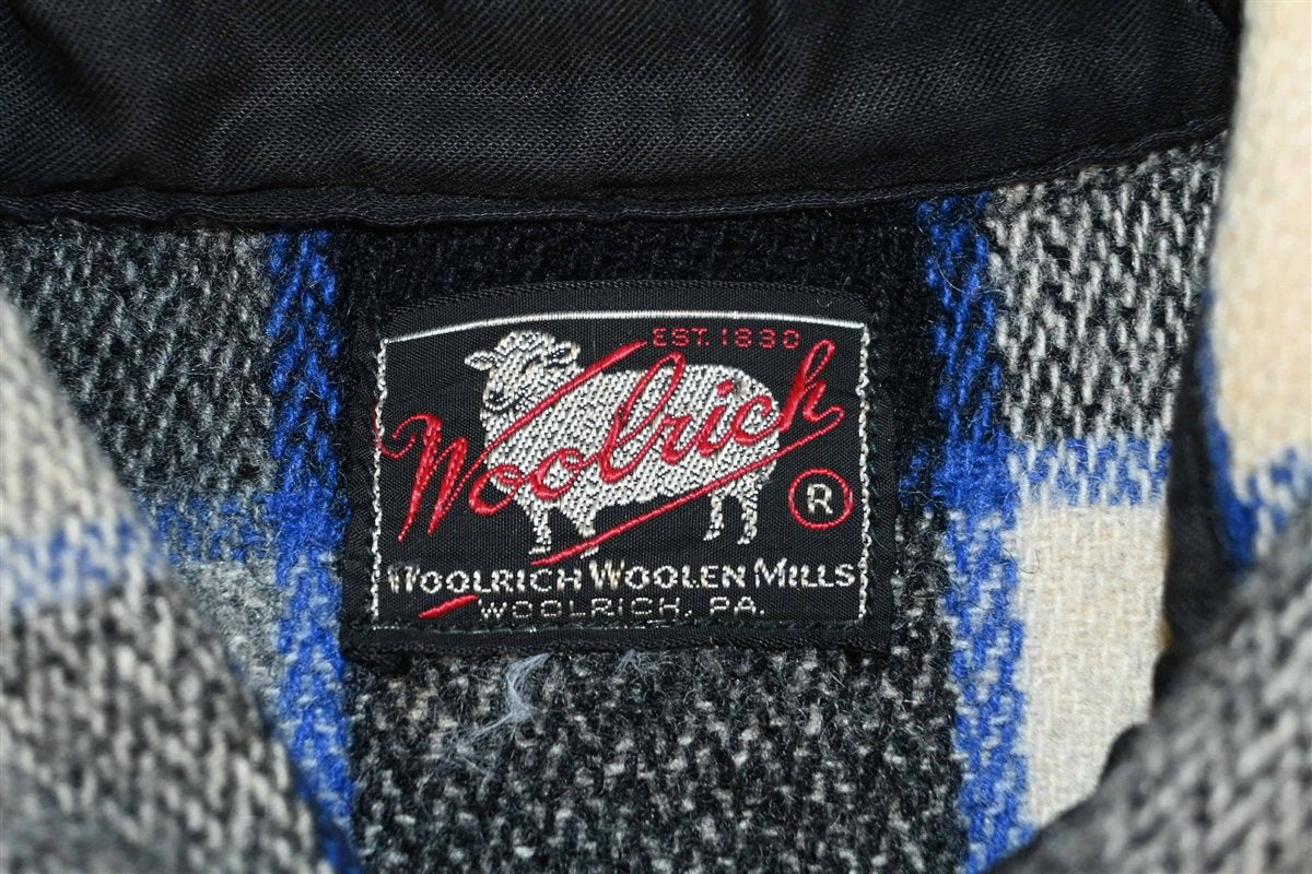 70s Woolrich Gray Shadow Plaid Wool Shirt Jacket Large product image 6